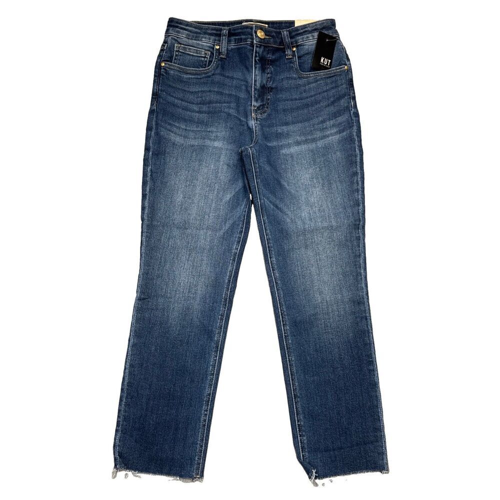 NWT Kut from the Kloth High Rise Rachel Fab Ab Mom Jeans 2P (27x24) Blue Womens